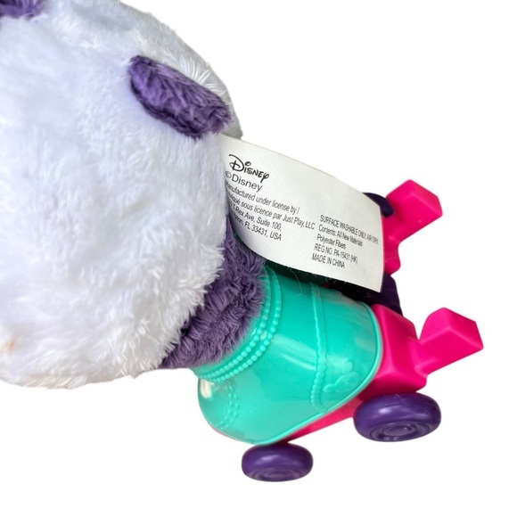 Disney Junior Minnie Mouse Purple Pink Roller Skating Panda Bear Toy 11” - Picture 3 of 4
